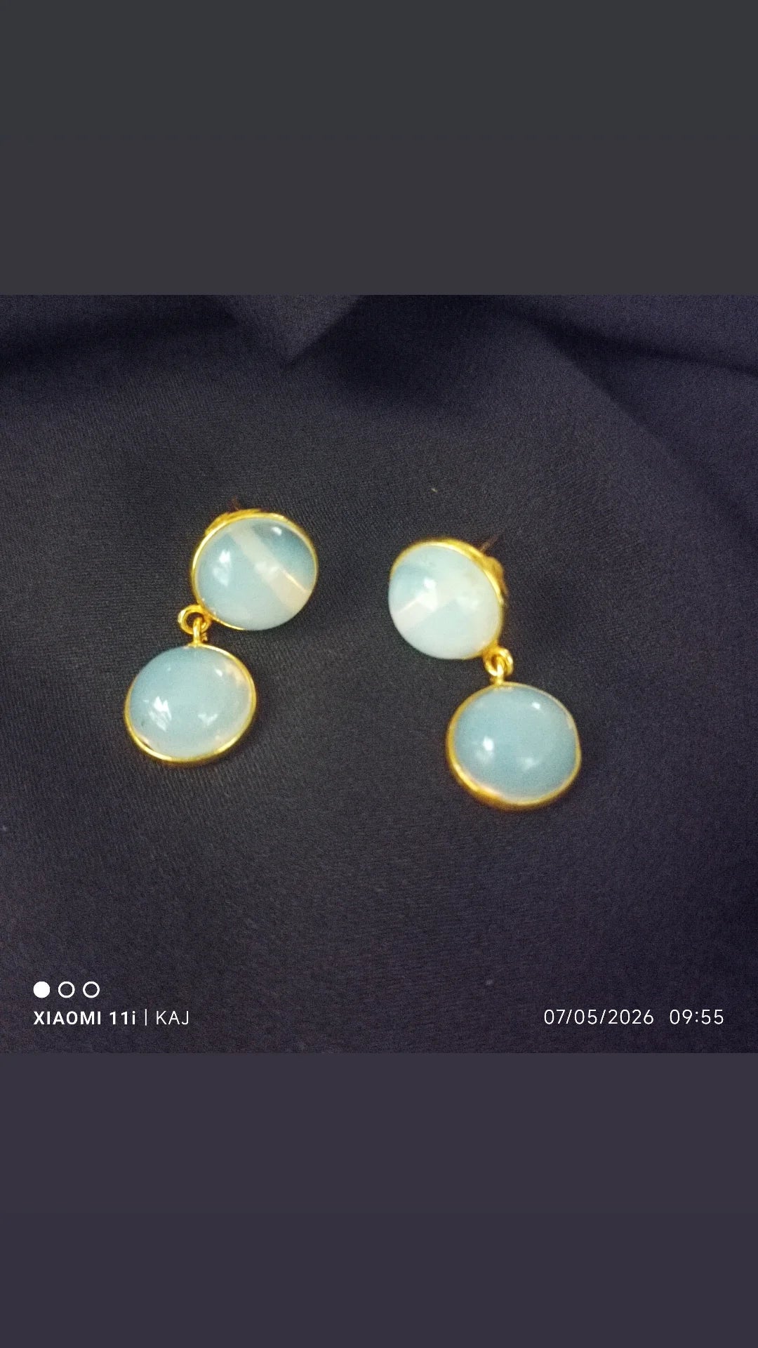 White Opal stone earrings