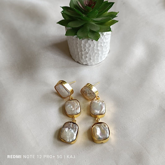 ERR-112 Real Pearl 3 Layer Earring