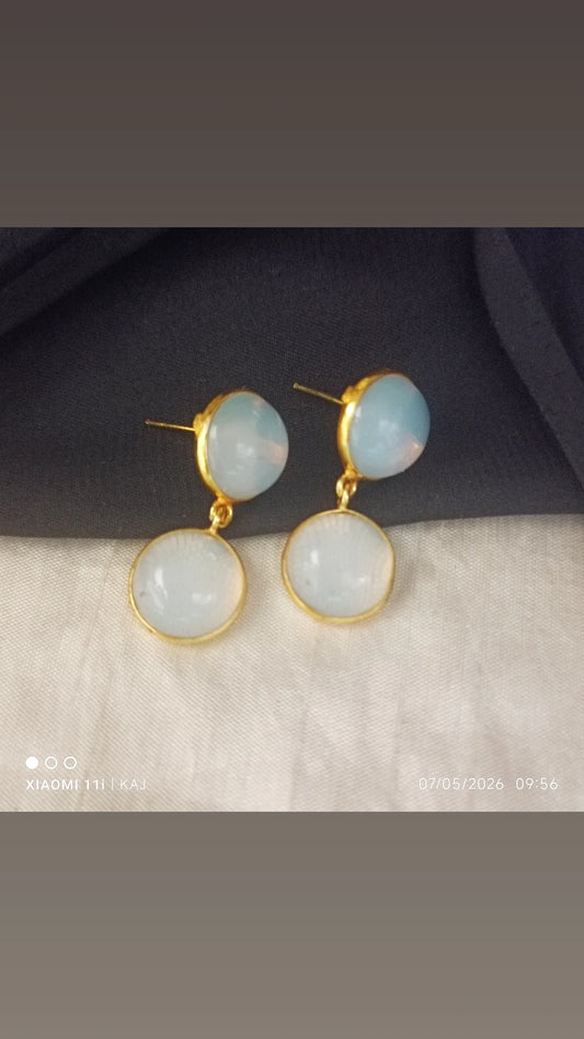 White Opal stone earrings