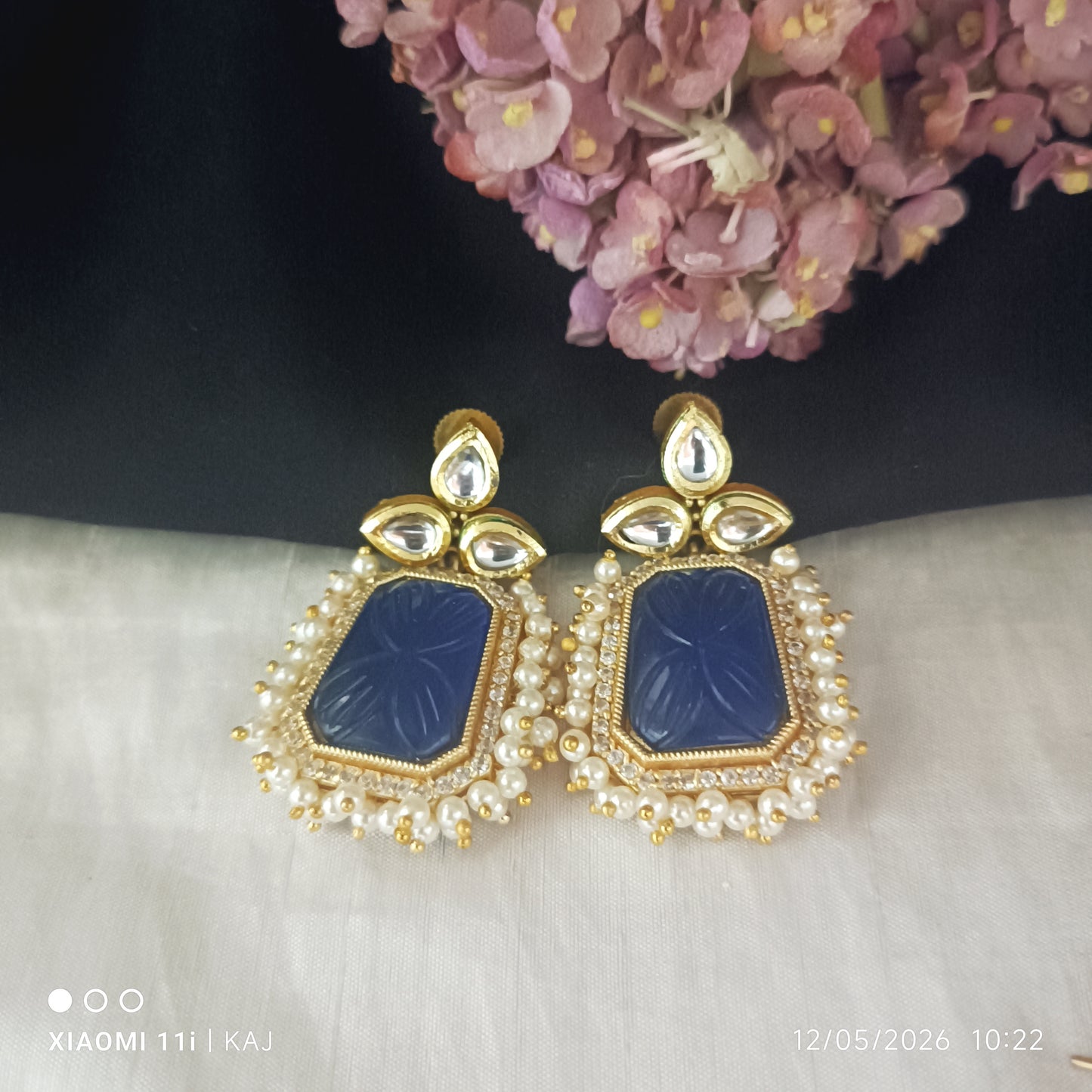 Glass stone earrings