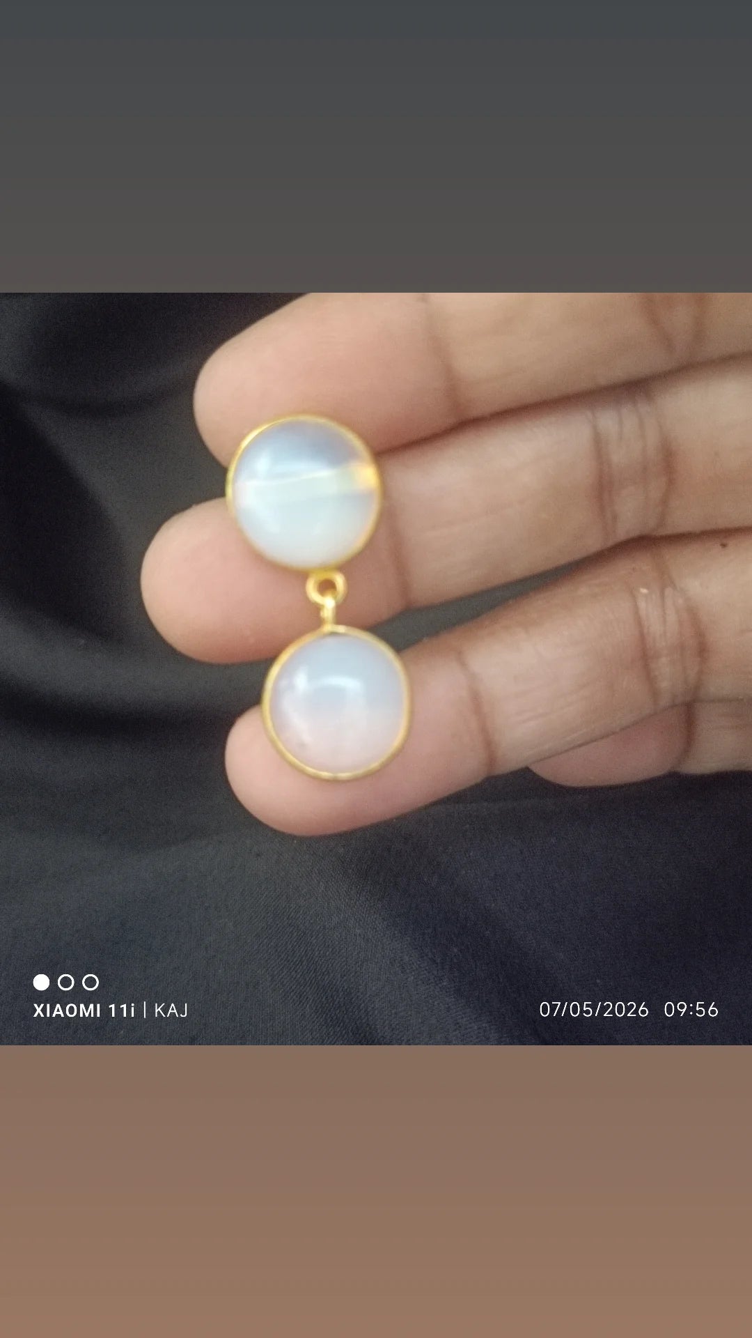 White Opal stone earrings
