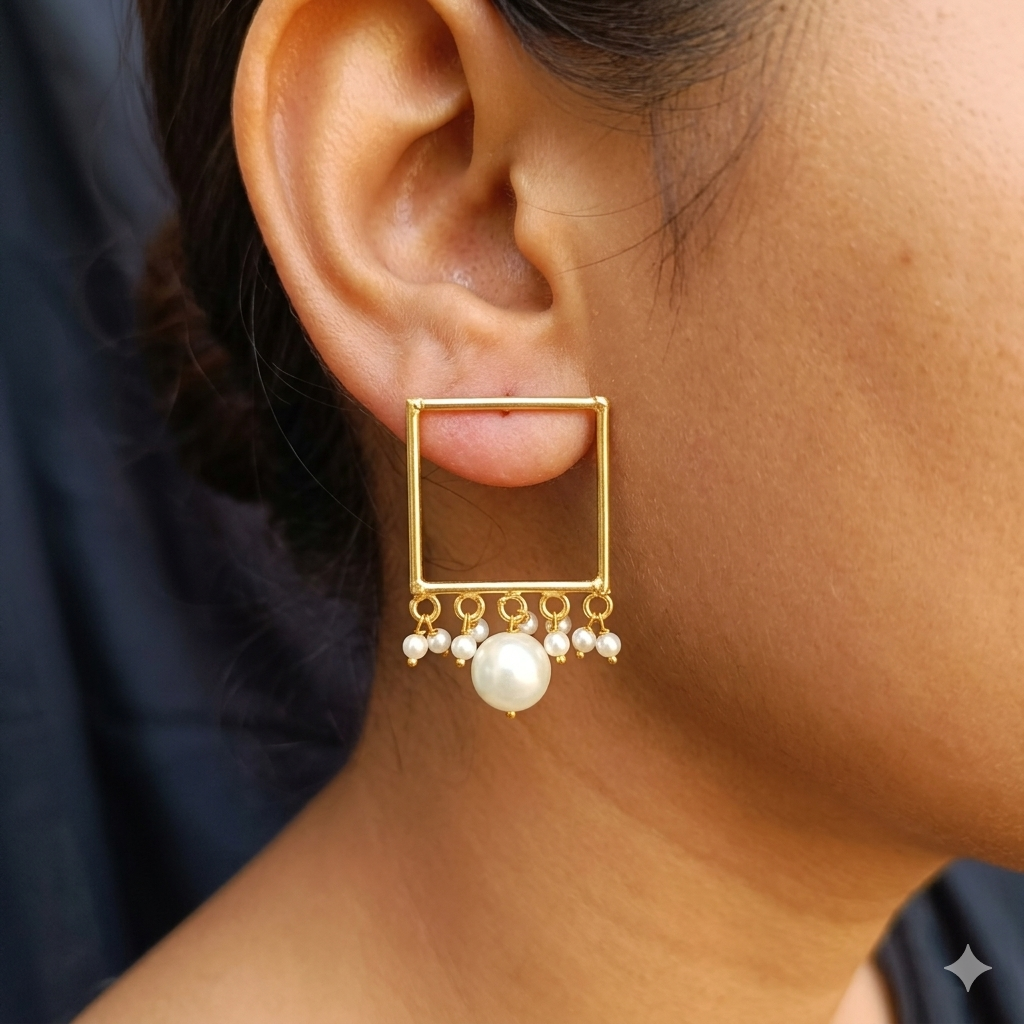 Sea shell Pearl's with brass studs